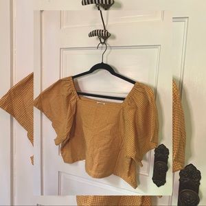 Western Boho Festival Gingham Checkered Style Blouse by Yeehaw Meemaw Size XL